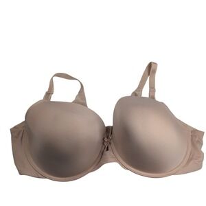 Torrid 44C Beige Full Coverage‎ T-Shirt Bra Lightly Padded Underwire Smooth Back